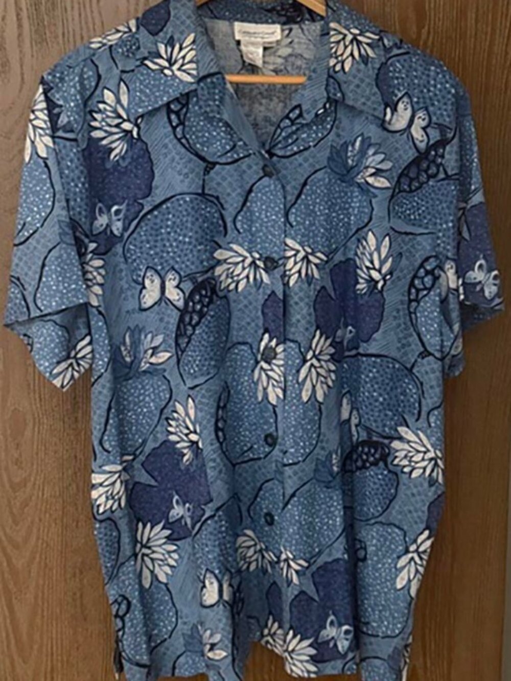 Coldwater Creek Linen Rayon Flowery Print Blouse Shirt - Cap Sleeve - Size 2X
